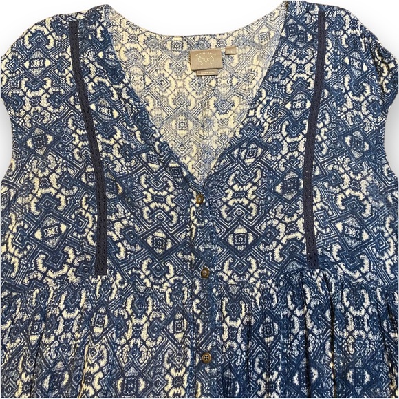 ANTHROPOLOGIE Vanessa Virginia Ladder Lace Blue Peasant Top Size Small - Picture 6 of 12